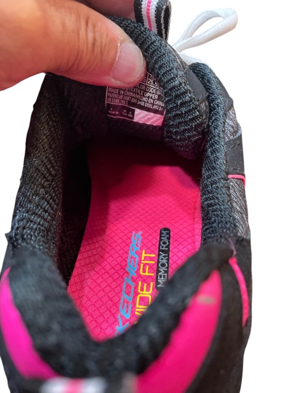 Skechers D'lites wms black pink cooled mem foam low sneakers sz 8.5W SKU 10-376 - Picture 7 of 16